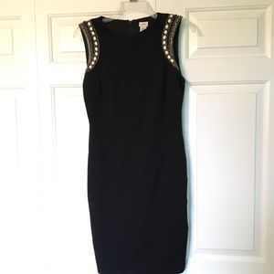 Cache Beaded Sleeveless Sheath Dress LBD